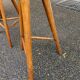 Brutalist wooden bar cabinet with 2 stools