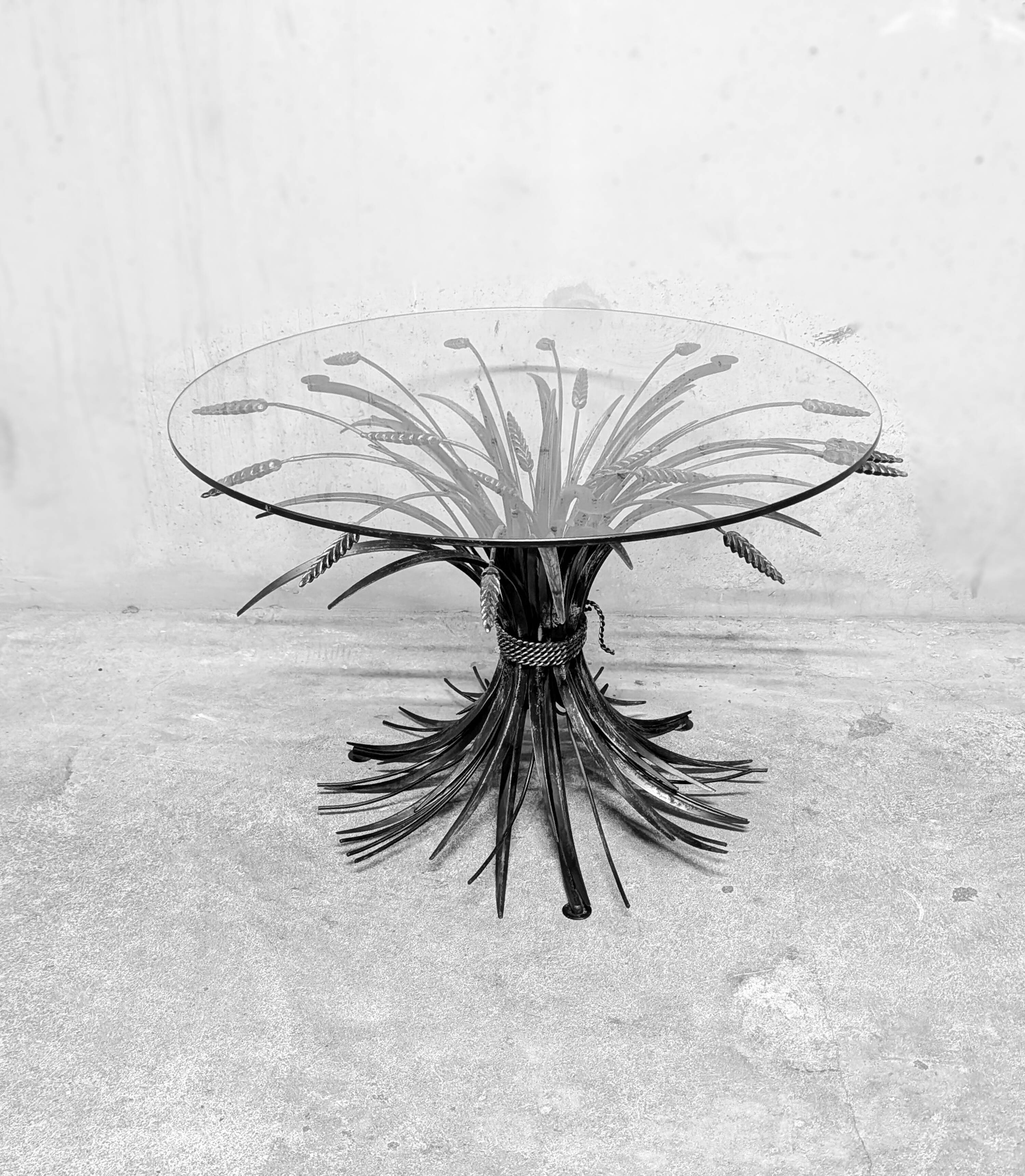 Coffee table with ears of wheat, "Coco Chanel" by Goossens, Circa 1970