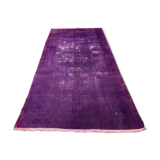 Old tribal Distressed Overdyed Vintage Turkish Wool Rug 214x115 cm Medium