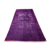Old tribal Distressed Overdyed Vintage Turkish Wool Rug 214x115 cm Medium