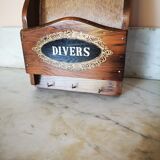 Vintage wall mount mail holder, invoices, etc.