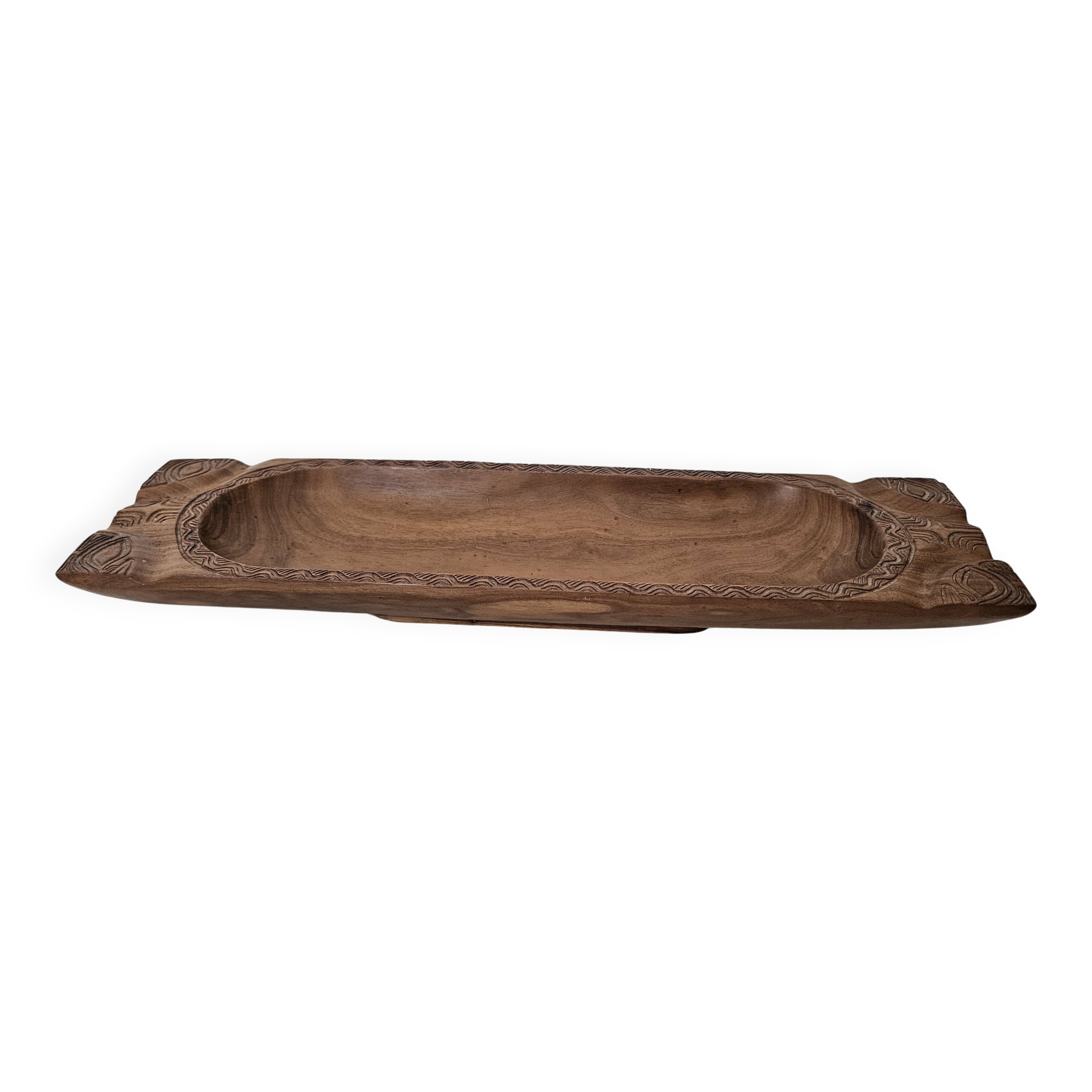 Large Umete wooden dish Miro - French Polynesia Marquesas Islands - 50s