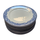 Set of flat blue plates