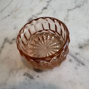 Small pink glass bowl