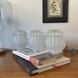3 antique glass globes for wall lamp chandelier