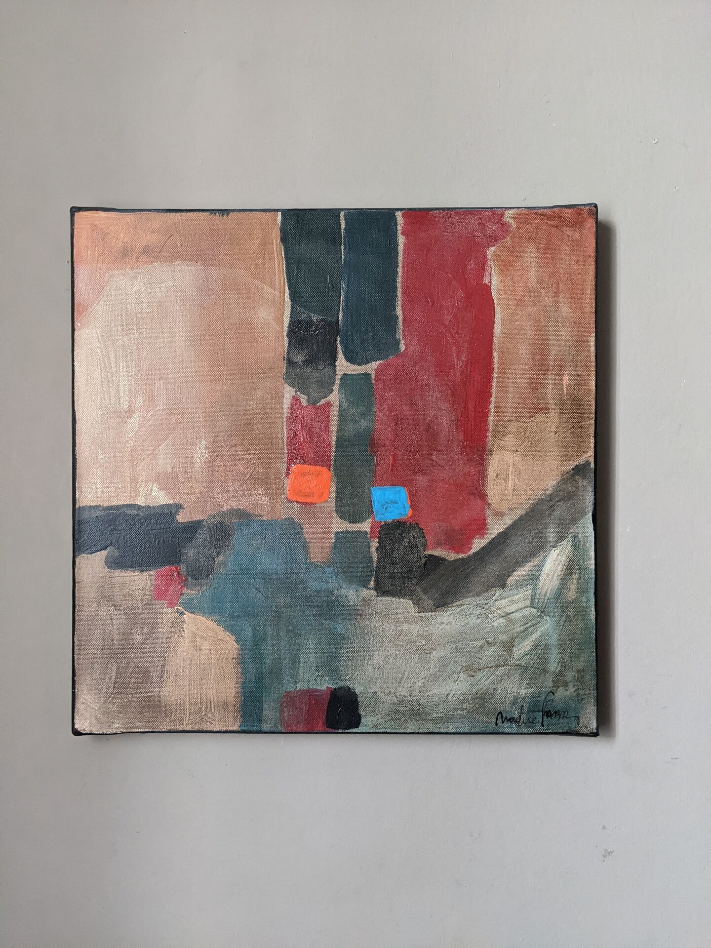 Oil on canvas abstract art Nadine Fabry