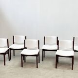 Set of six boucle dining chairs