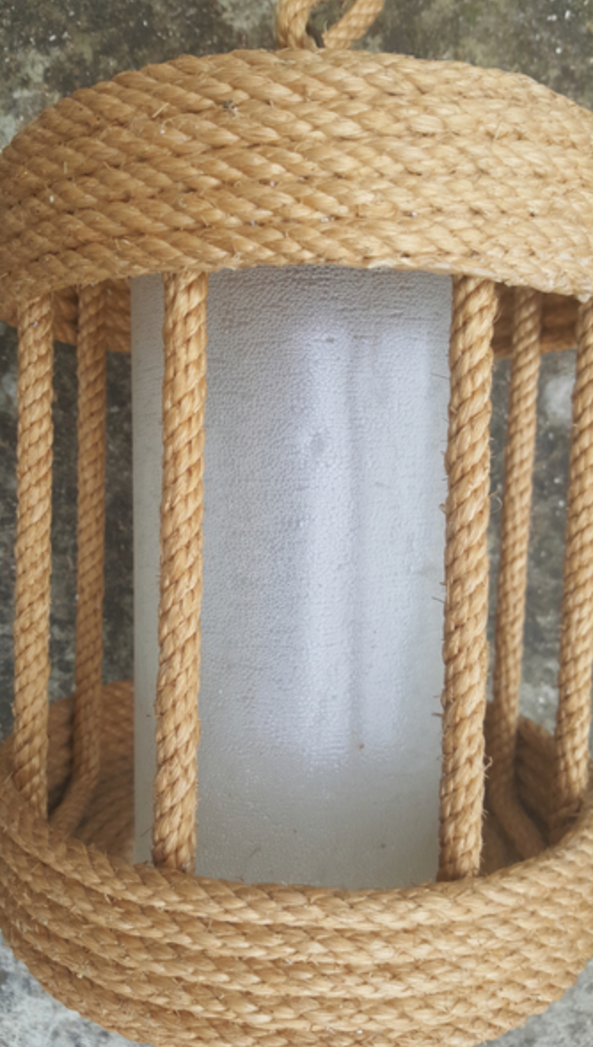 Handcrafted rope hanging lamp