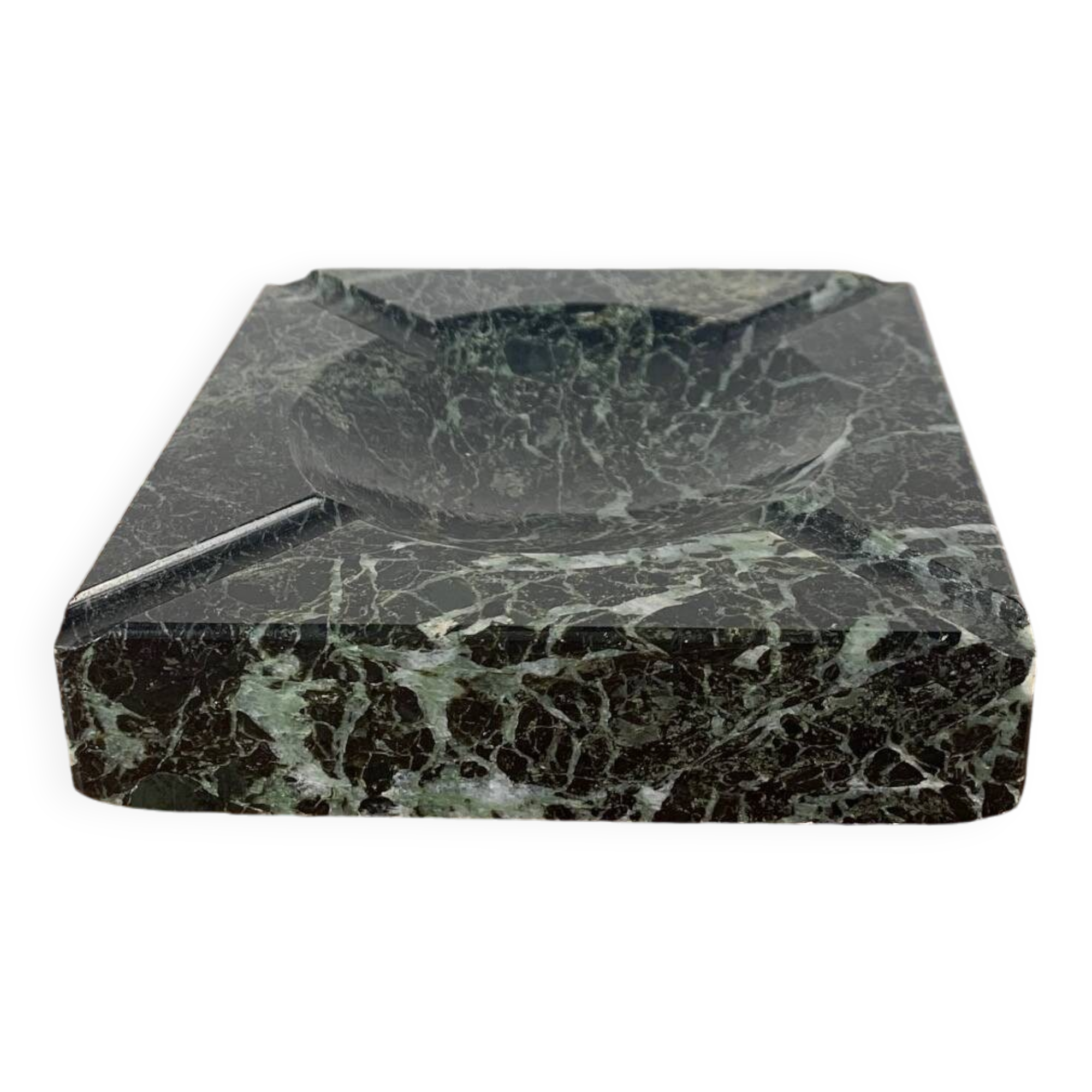 Vintage black marble ashtray, 1970