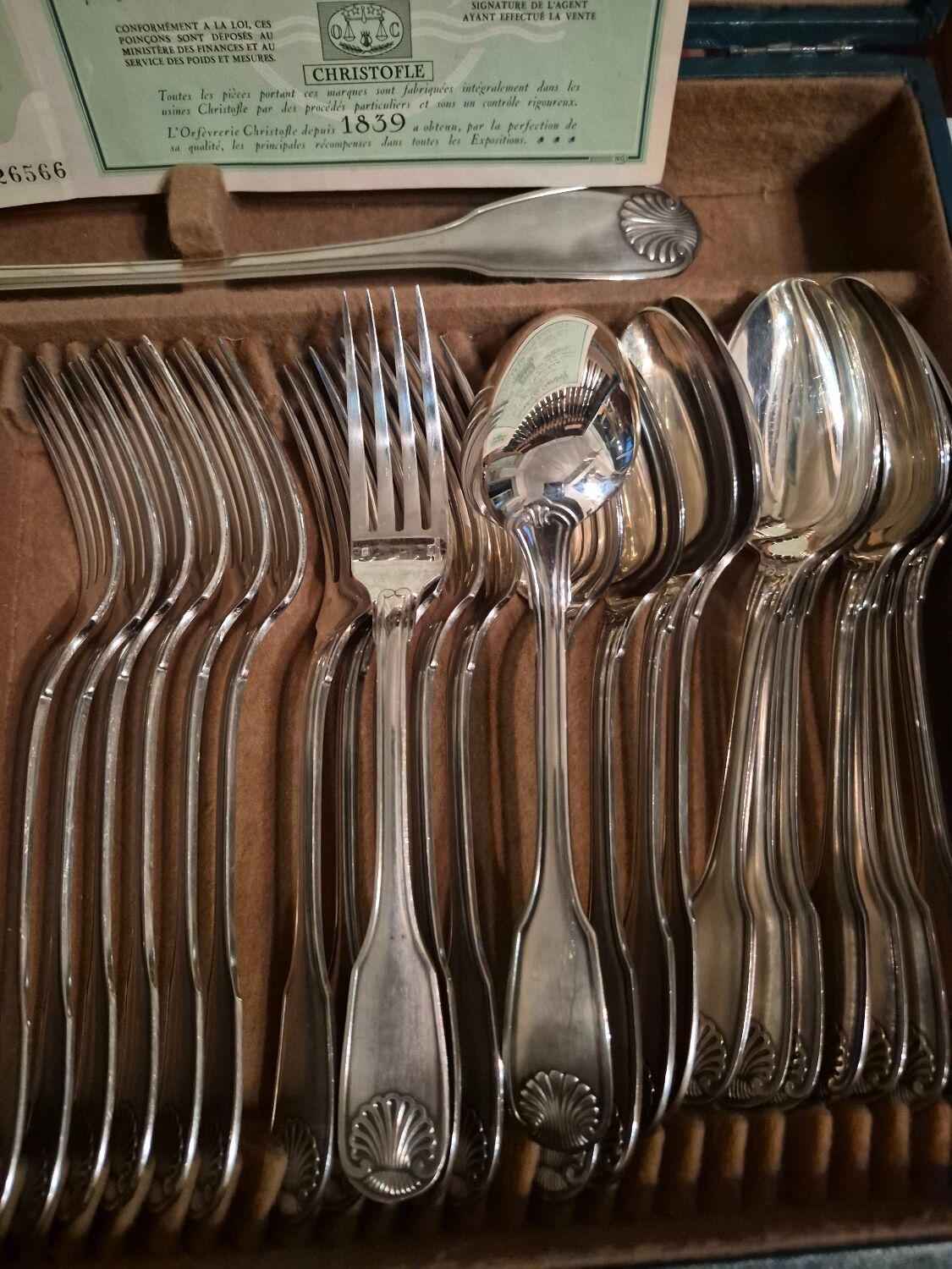 Christofle silver-plated cutlery set Vendôme 61 pieces