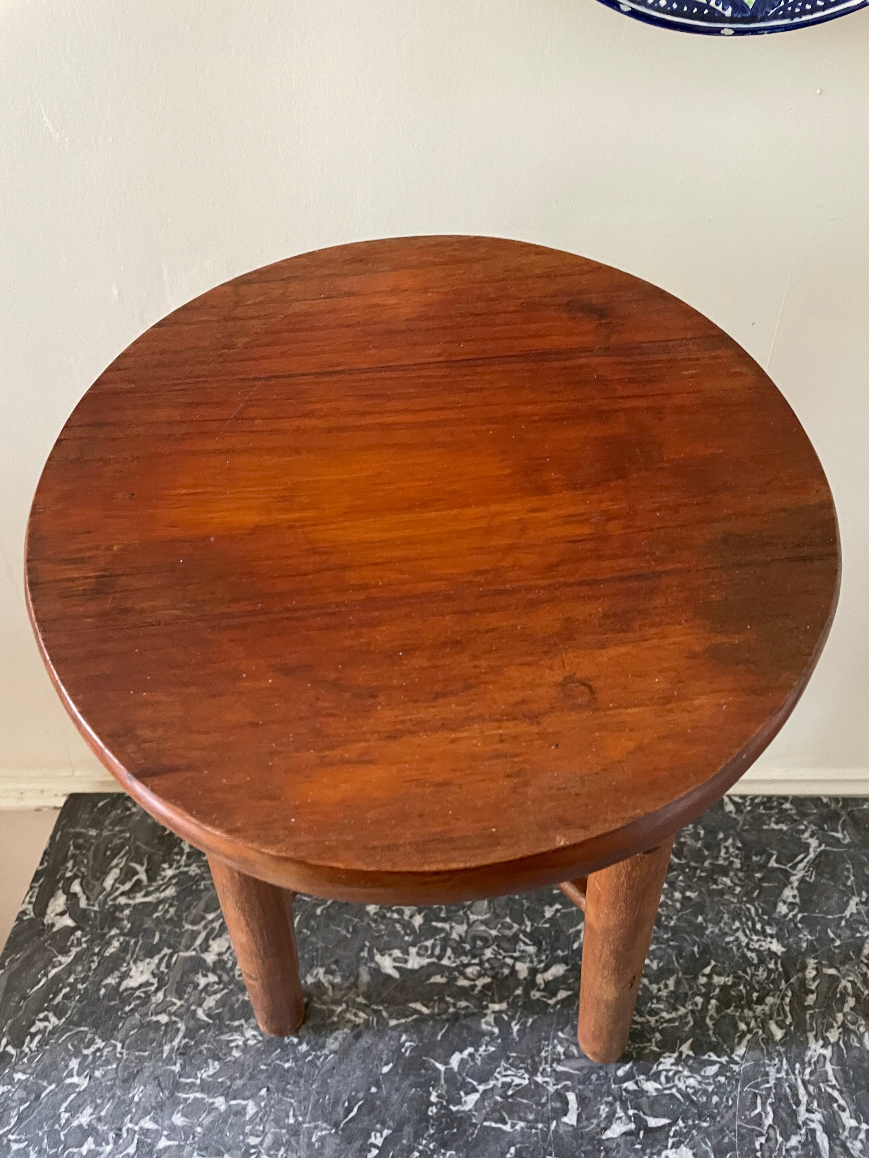Varnished wooden stool