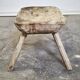 Hand-carved wooden stool, Wabi-Sabi. 1850-1900