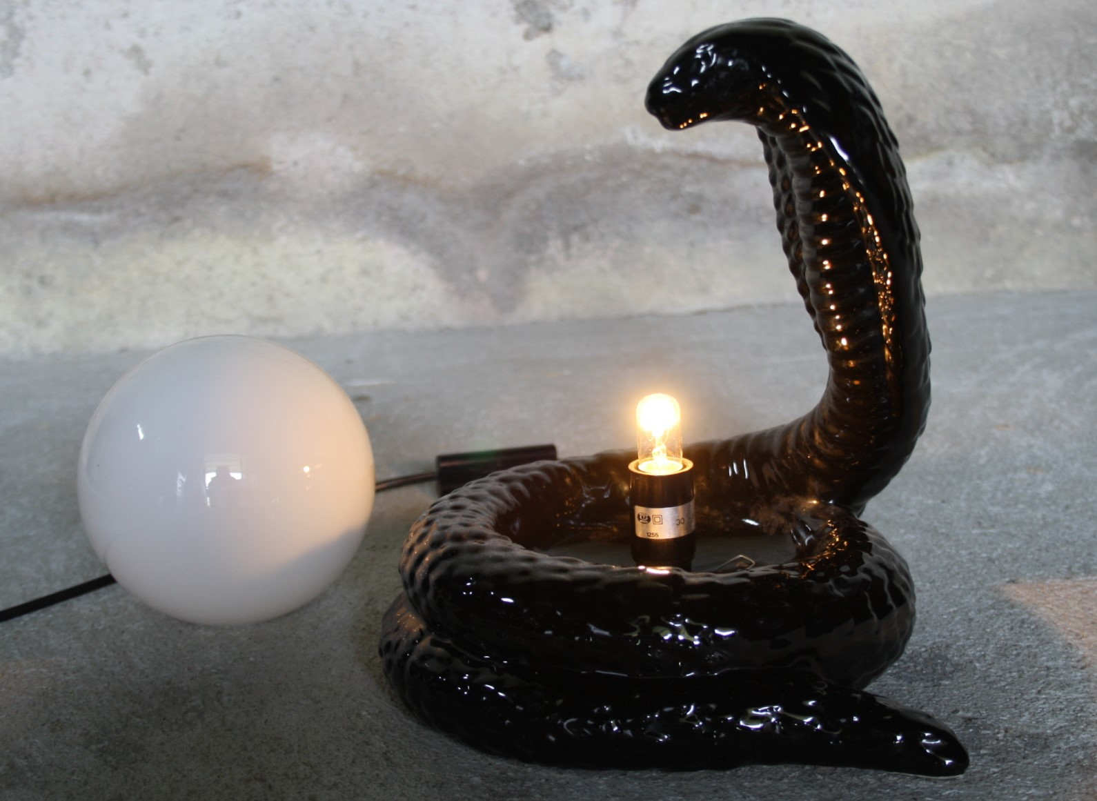 Vintage cobra snake lamp