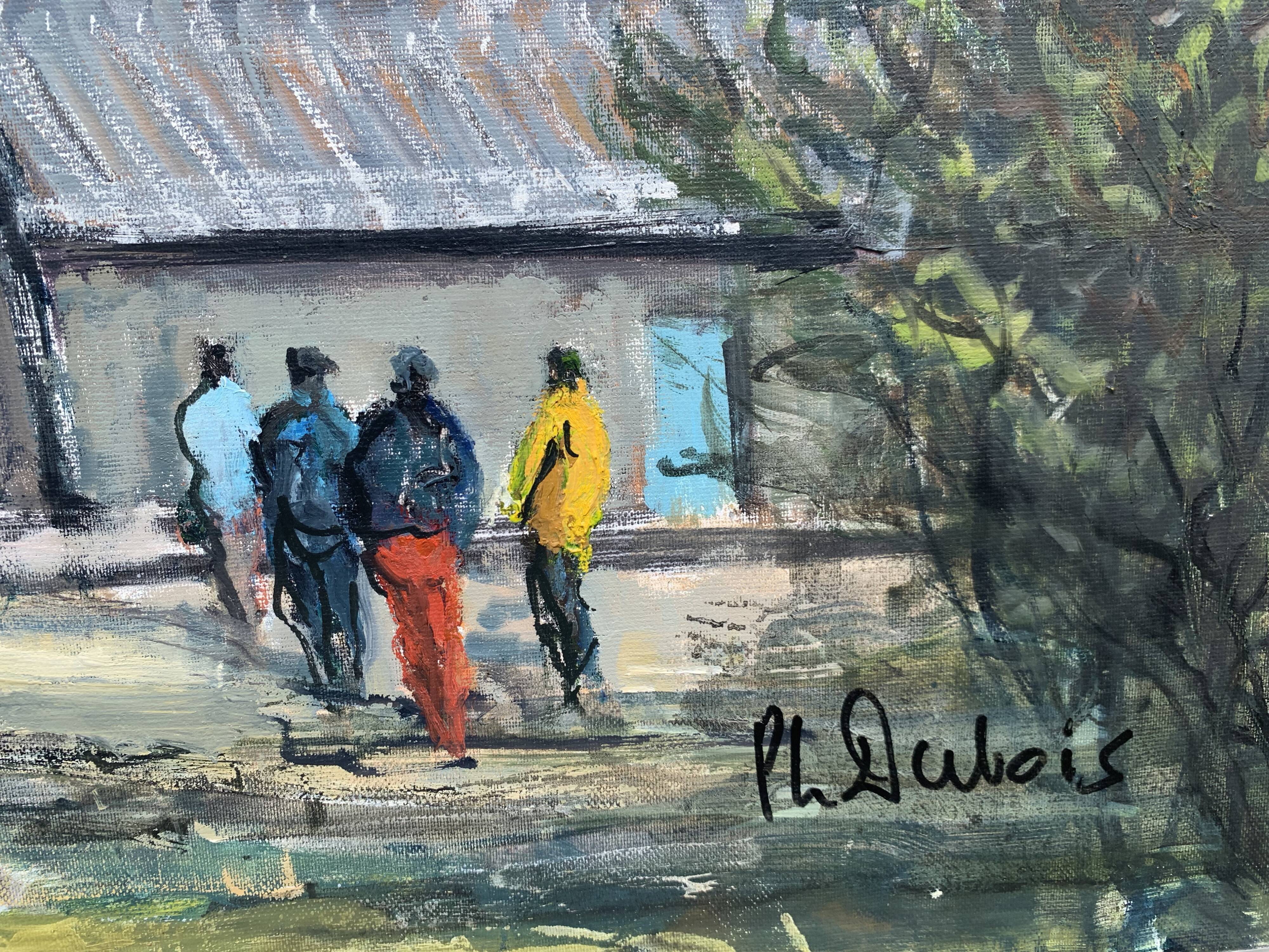 Dubois Ph. "l'Herbe, Le Bassin d'Arcachon" Oil On Canvas Signed