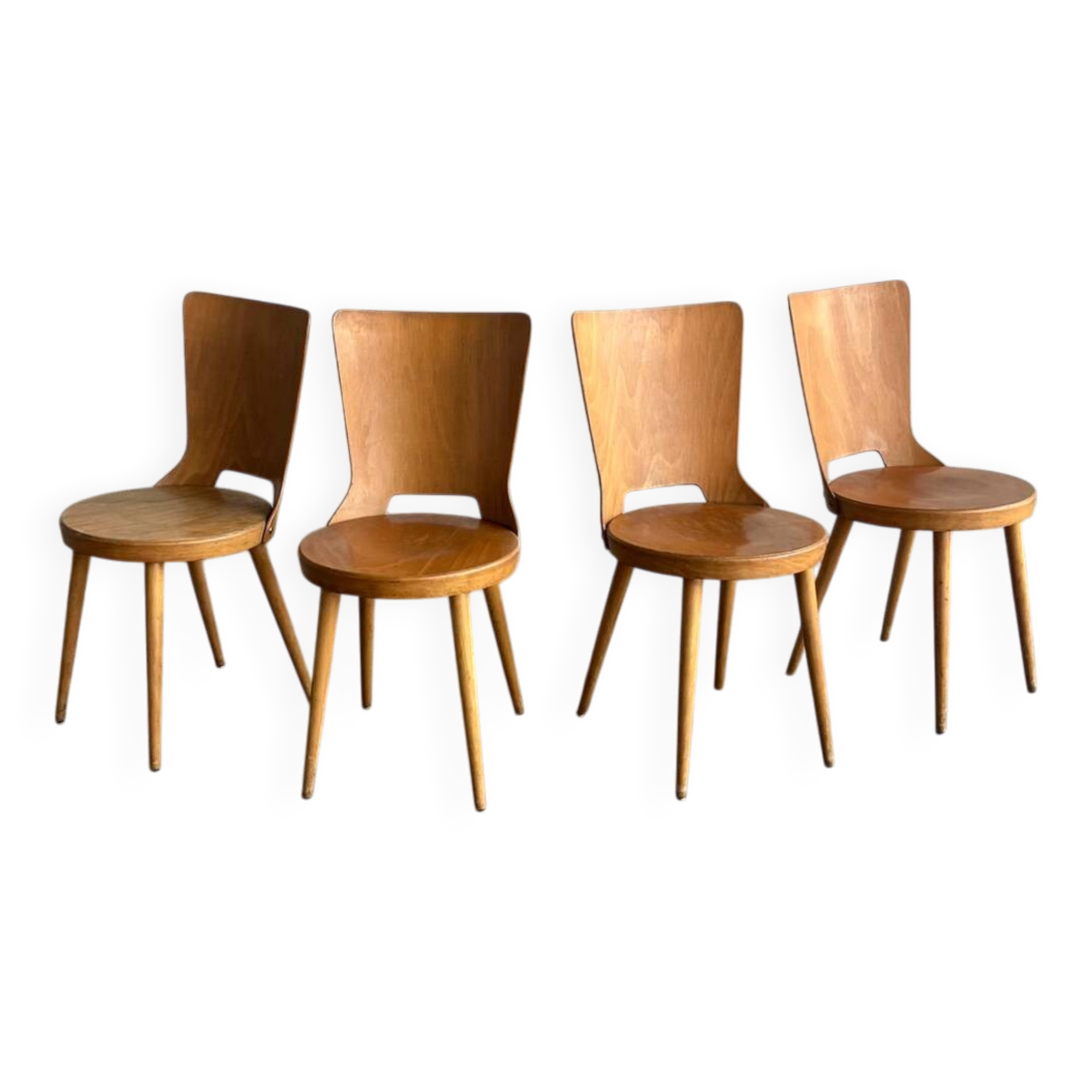 Set of 4 Baumann bistro chairs, 1960s