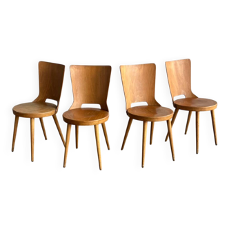 Set de 4 chaises bistrot Baumann, 1960