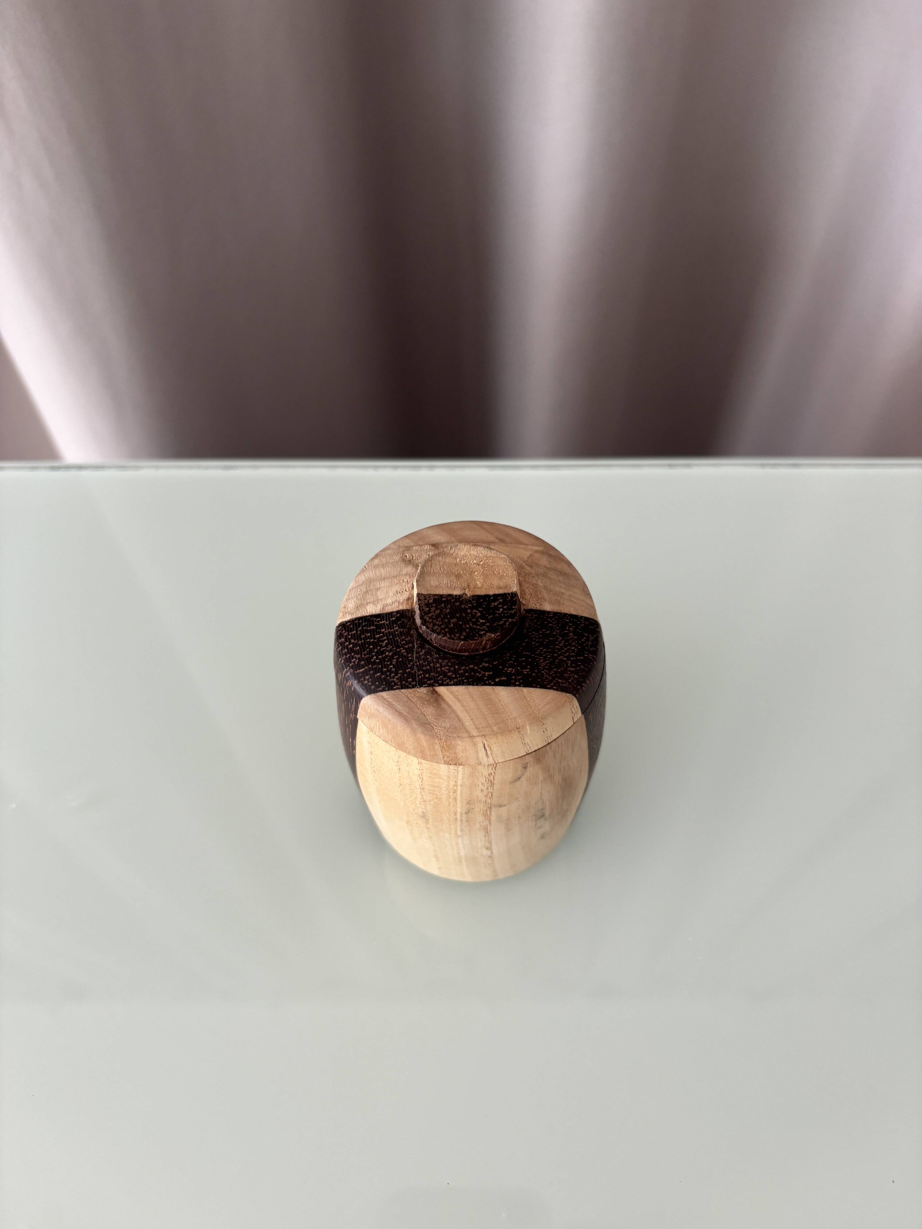 Scandinavian Hand-Turned Wooden Lidded Pot, Denmark, 1970s