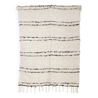Recycled cotton rug - black & white - 140X200