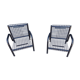 Duo de fauteuils noirs "grillage" en métal