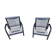 Duo de fauteuils noirs "grillage" en métal