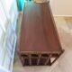 Retro side table - vinyl furniture - rattan and bamboo - 1980s