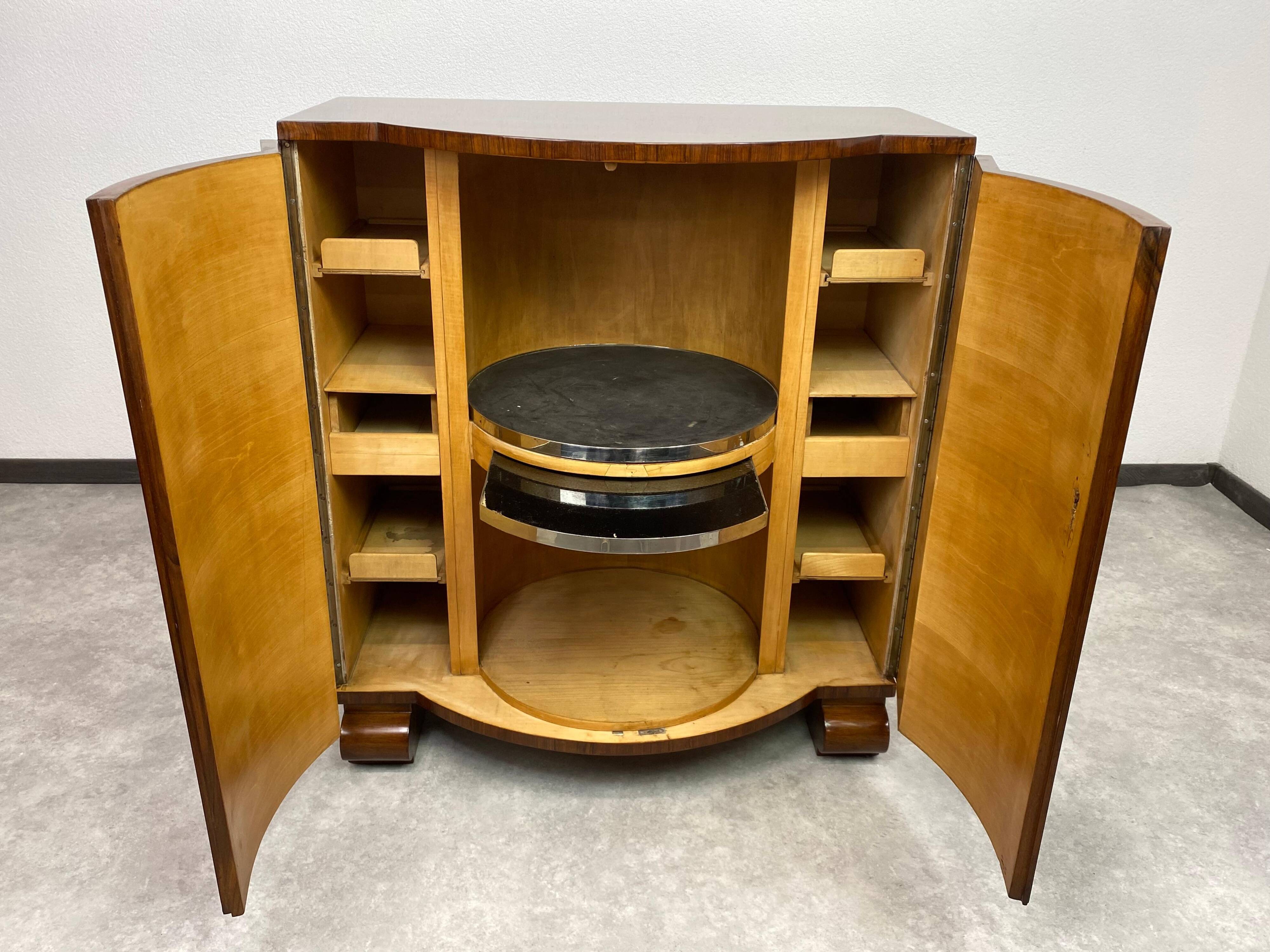 Art Deco walnut bar cabinet very rare by Thonet