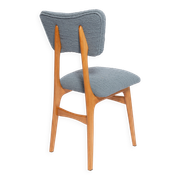 Mid-century butterfly dining chair, grey bouclé, Europe, 1960s