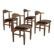 1960s, Danish design by Henning Kjærnulf, et of 4 chairs, wool, oak wood.