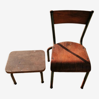 Chair & children's stool vintage year 50/60