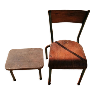 Chair & children's stool vintage year 50/60