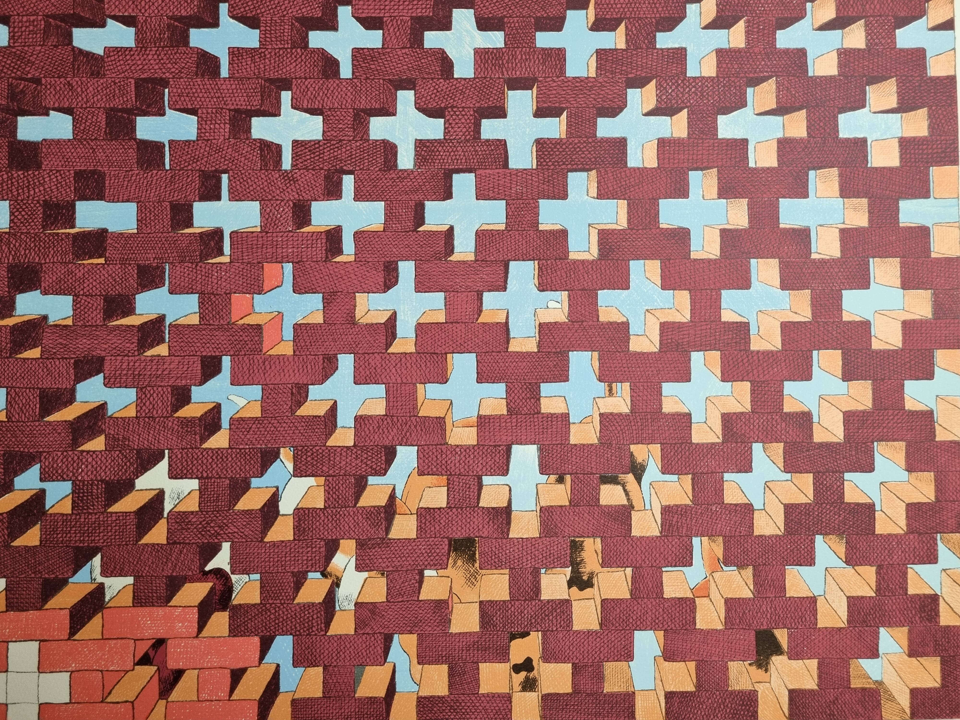 Original lithograph signed after Henri Cueco, 1955, 5 x 76 cm