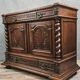 Solid walnut cabinet with marble top – Renaissance style