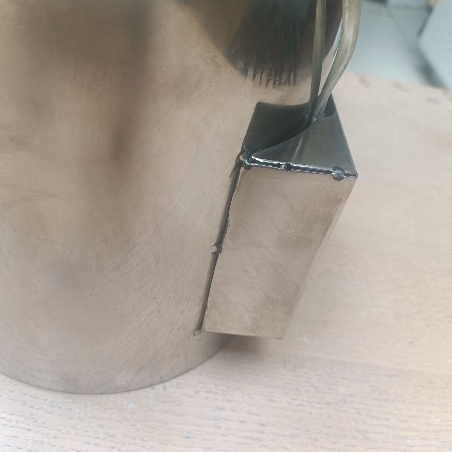 Handcrafted metal lamp, 1970s.