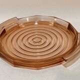 Rosaline pink glass bell and 1930s Art Deco cheesecake tray
