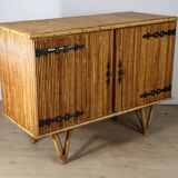 Vintage woven rattan sideboard - 1960