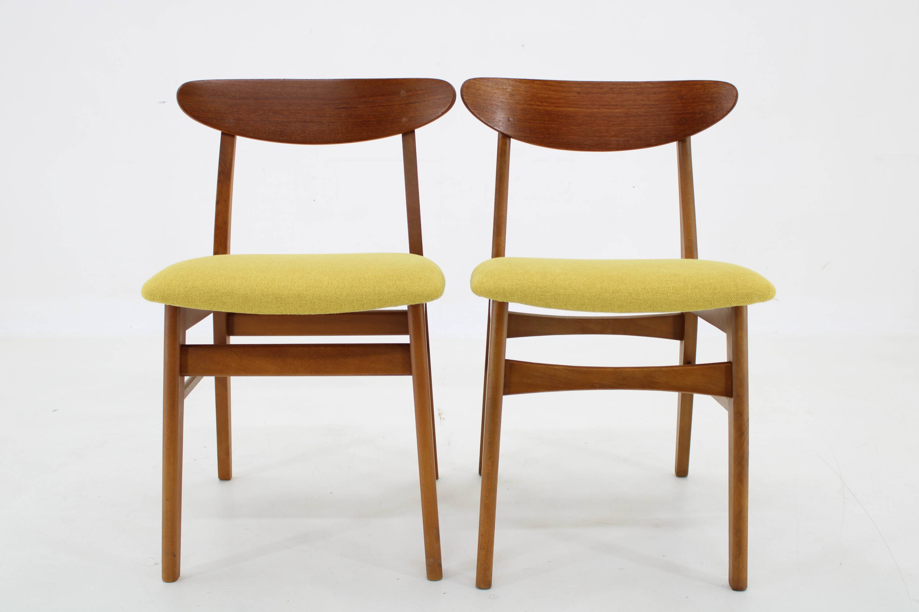 1960s Pair of Danish Teak Chairs, Restored