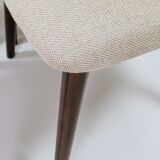 Dining chairs set of 6 heritage herringbone Beige linen