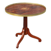 Vintage Neoclassical wooden Game Table-Side Table- Inlay Work-60s