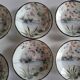 Series of 10 Fine Porcelain Cups and Saucers with Japanese Decor