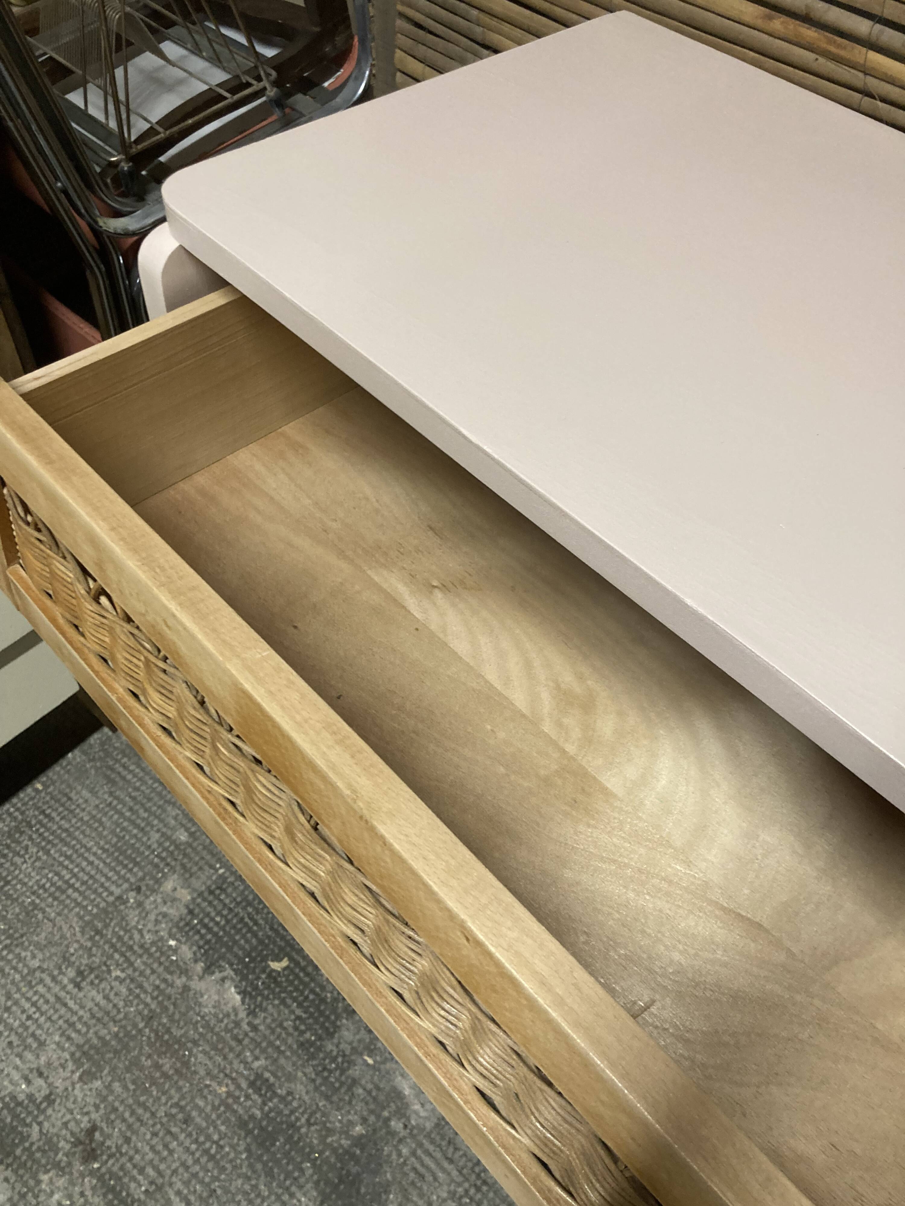 Vintage rattan chest of drawers