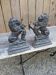 Paire de chenets lions en fonte