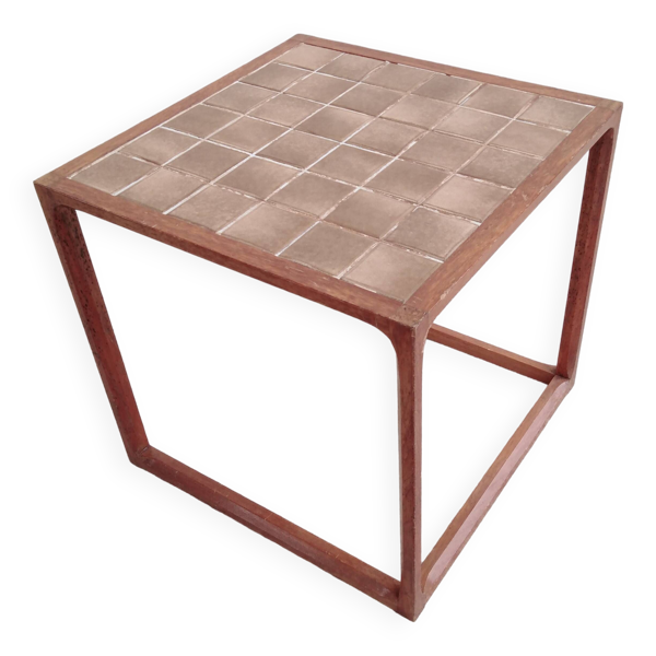 Table d'appoint danoise cube par Kai Kristiansen
