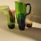 Vintage orangeade service in multi-coloured glass