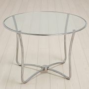 Bauhaus round glass coffee table, Czechoslovakia, 1930s–1940s