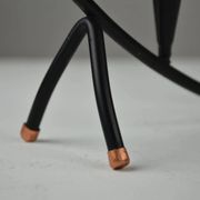 Black Painted Metal Candle Holder with Copper Detailing – Gunnar Ander for Ystad-Metall, Sweden, 1950s
