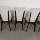 suite of 6 wooden chair and marbled grey white skai