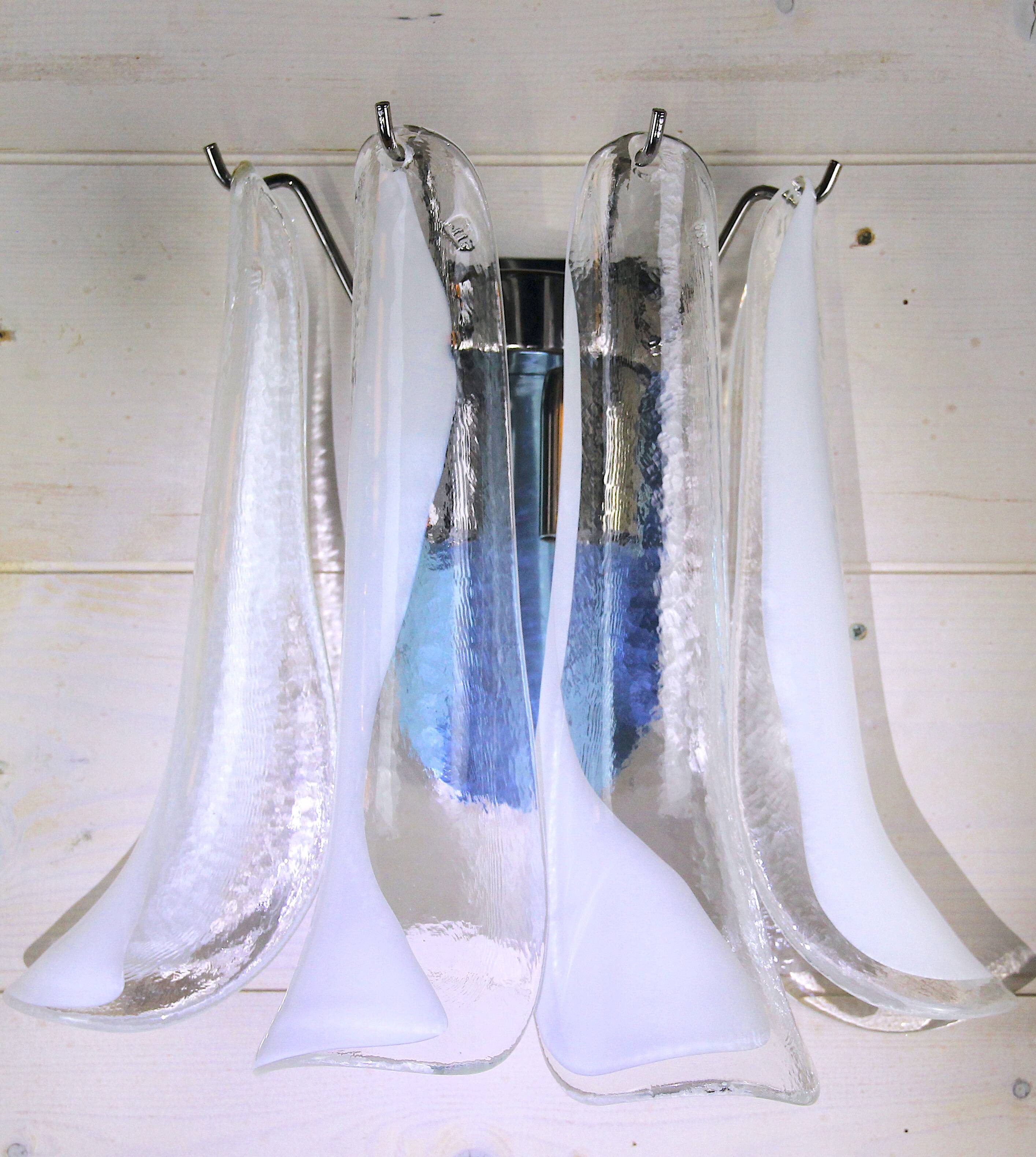 1970's Murano Glass Sconces, Mazzega, Italy - a Pair