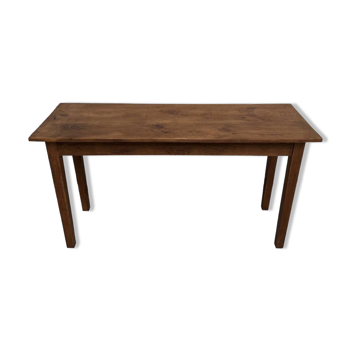 Small old console in solid oak, with spindle legs