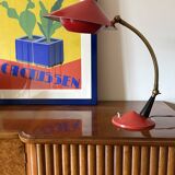 Mid century red desk Lamp, Stilux Milan Italy 1960 ca.
