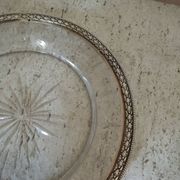 Assiette de présentation plateau argent massif cristal